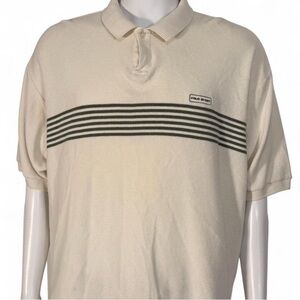 Polo by Ralph Lauren Men's Cream Polo with Stripe